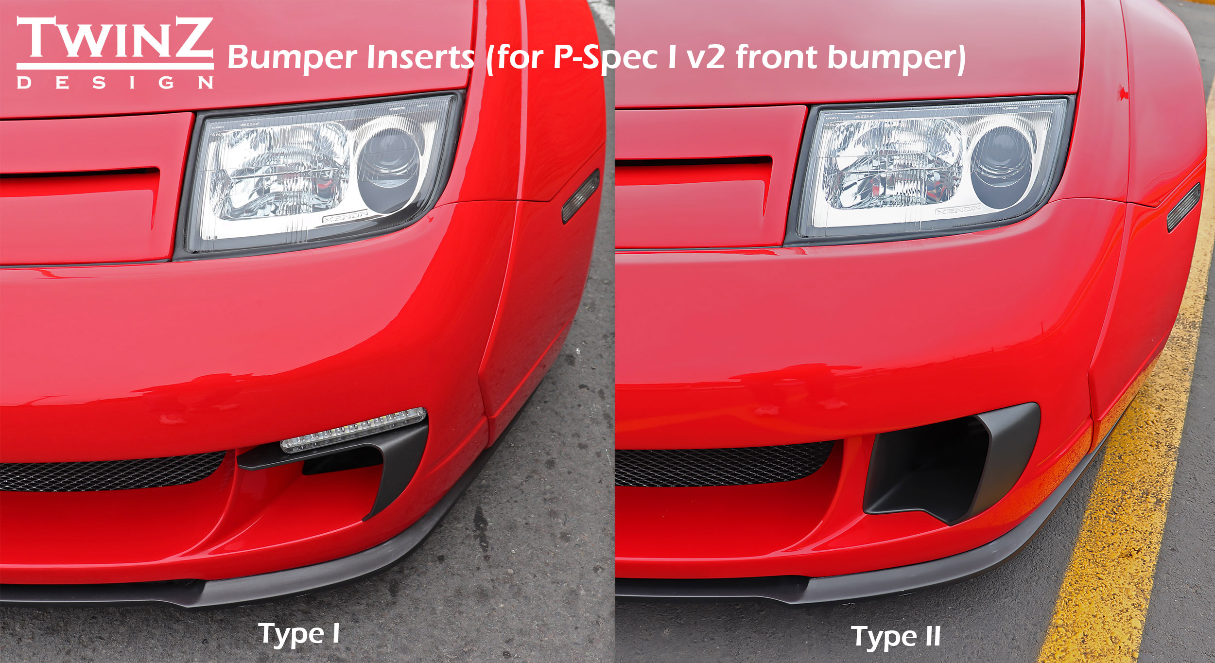 300ZX - Bumper Inserts Type 2 (for P-Spec 1 v2 front bumper 